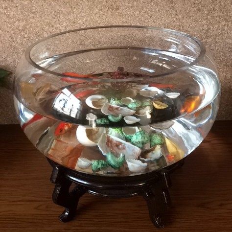 Creative desktop fish tank ecological round glass goldfish tank turtle tank mini small landscaping household aquarium