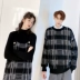 Cặp đôi Váy kiểu Pháp Fried Street Sweater Harajuku Style All-match Hot Girl Top Cặp đôi Lười biếng Phong cách Harbour Style Fried Street Suit - Áo len thể thao / dòng may