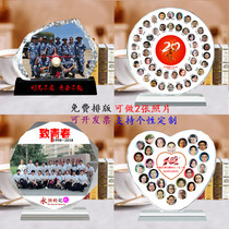 Crystal Photo Frame Pendulum Table Photos Tailor Made of classmates 20 Anniversary Meeting mementos Students graduation Gift souvenirs
