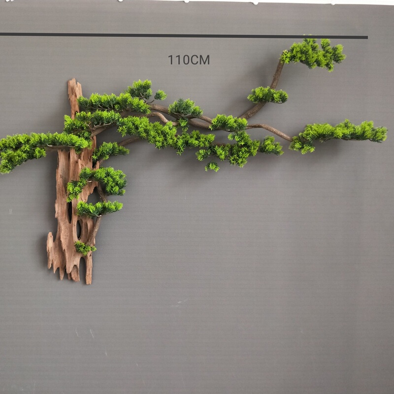 Simulated Plant Wall Decoration, Creative Chinese-Style Welcoming Pine Wall Hanging, Weathered Wood Decorative Craft Pendant Simulated Plant Wall Decoration, Creative Chinese-Style Welcoming Pine Wall Hanging, Weathered Wood Decorative Craft Pendant
