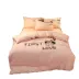 Hàn Quốc bông giường bedspread váy một gia đình bốn bông-loại giường giường 1,5m 1.8m đặt mô hình màu đơn giản - Bộ đồ giường bốn mảnh bộ chăn gối Bộ đồ giường bốn mảnh