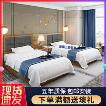 Hotel guesthouse standard room double bed TV table furniture combination apartment single room custom big bed same city delivery