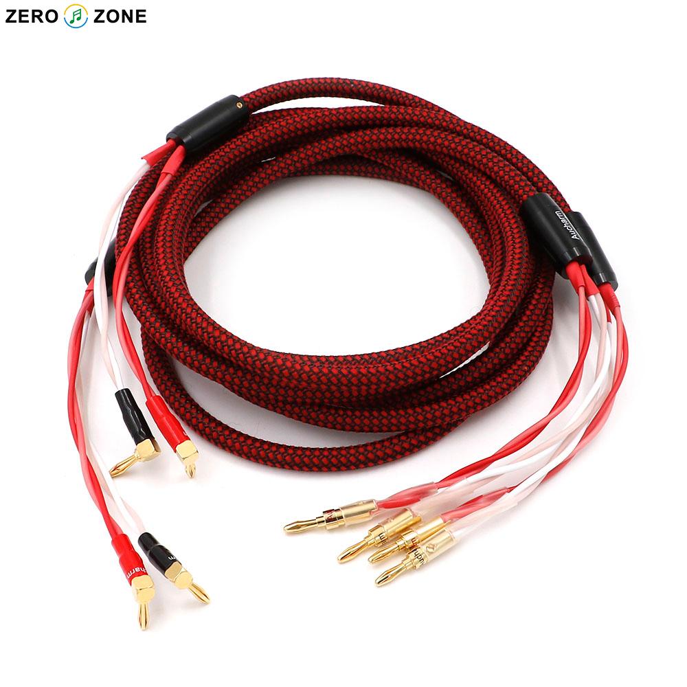 One pair high quality ZERO-ZONE HIFI SP01 Speaker cable 2.5M pure hand made