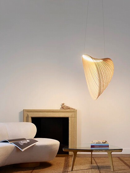 Italian Luceplan Vintage Living Room and Dining Room Wooden Art Personality Pendant Light Designer Bedroom Art Tea Room Lamp