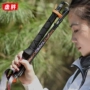 [Giải phóng mặt bằng] carbon gấp trekking cực siêu nhẹ thiết bị đi bộ đa năng kính thiên văn cho nam và nữ - Gậy / gậy gậy cho người già chống trượt có đèn led	