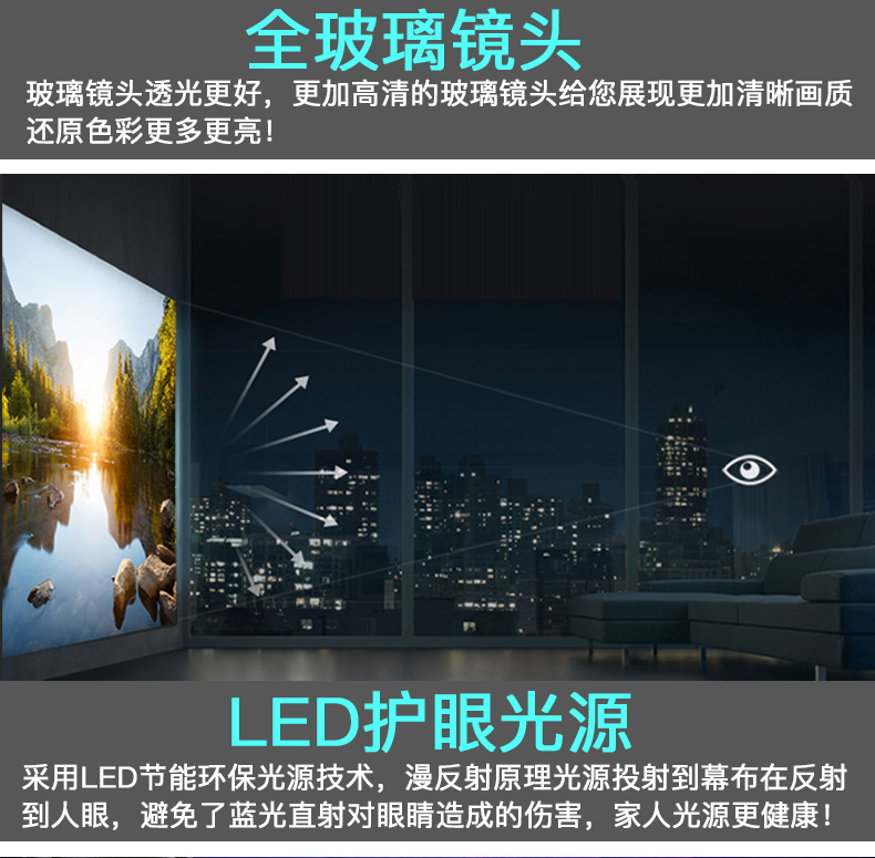 Máy chiếu Thunderbolt M5 văn phòng tại nhà HD 1080P không dây wifi rạp hát tại nhà 3D điện thoại Android - Máy chiếu máy chiếu yg530