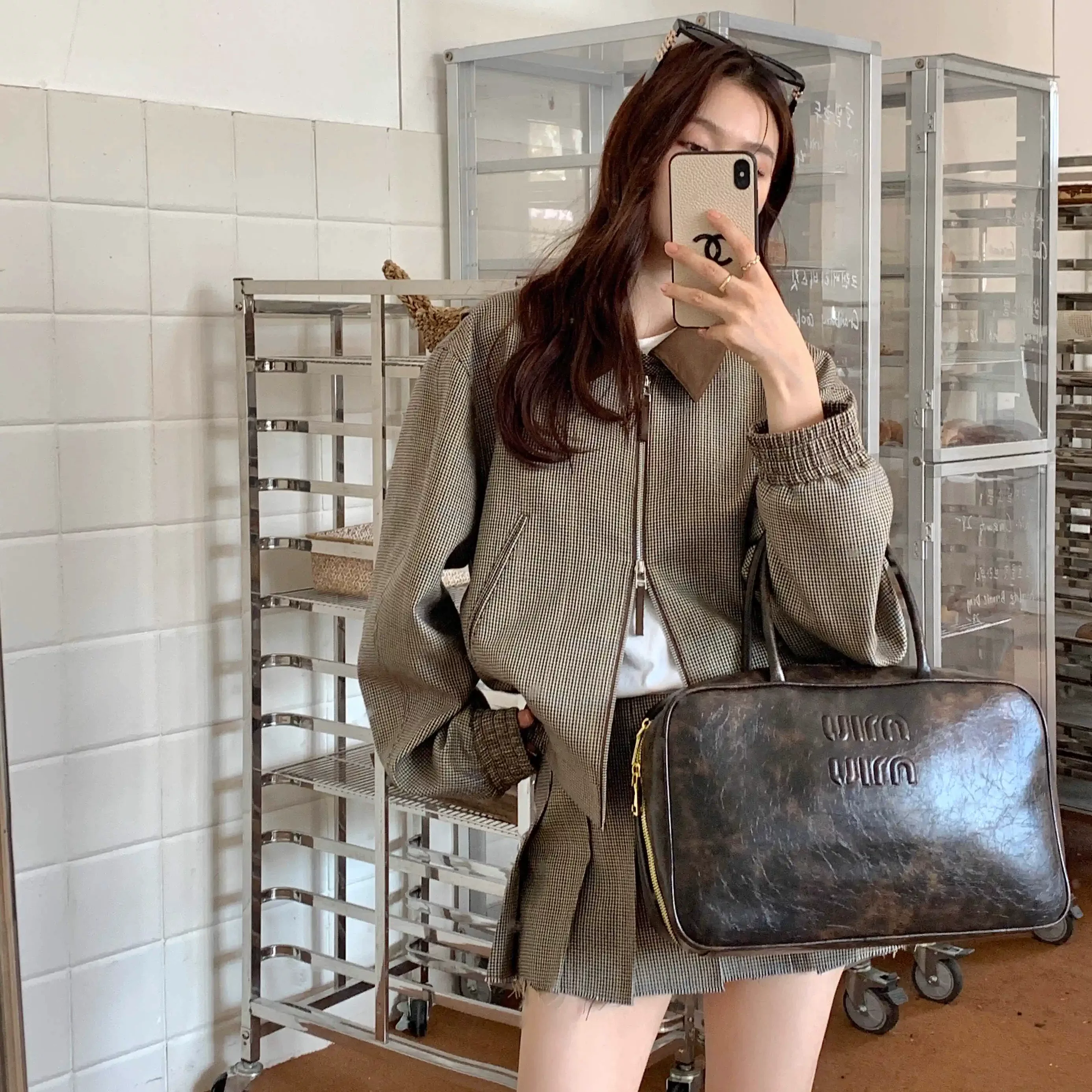 Стиль MIU элитный костюм-юбка для женщин, новый стройнящий комплект, осенняя одежда, ранняя осень