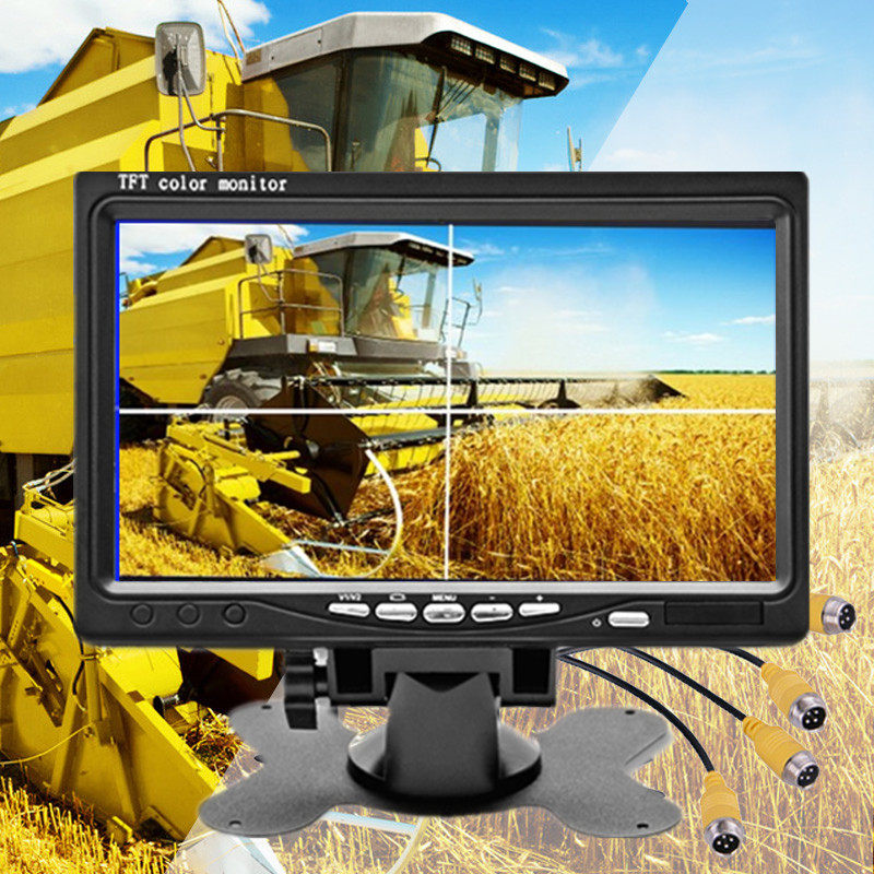 7 inch 9 inch display 2 road 4 road screen LCD picture truck harvester monitor reverse image recorder