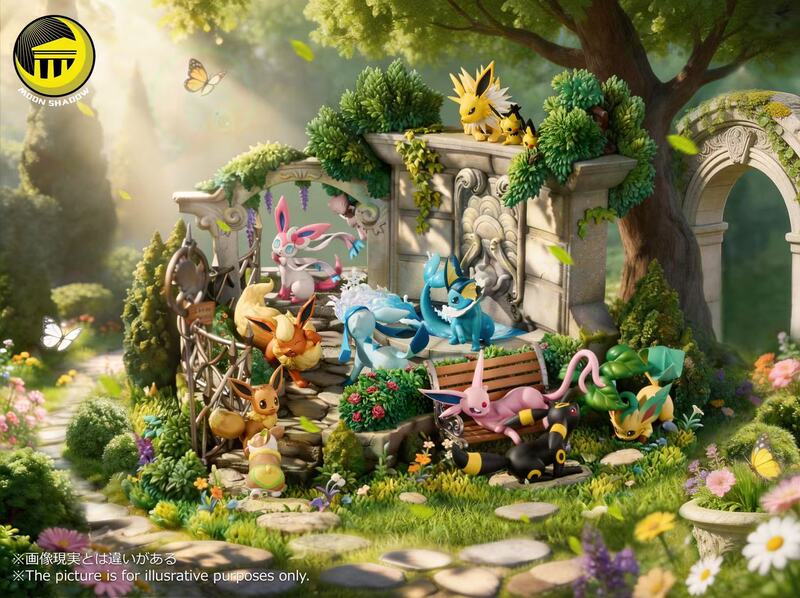 Ice Model Toys Deposit: Moon Shadow Palace Anniversary Celebration Eevee Family Garden Scene