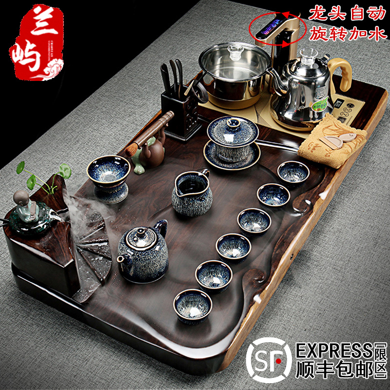 Ebony Wood tea tray tea set home automatic kung fu tea table Chinese integrated kettle simple