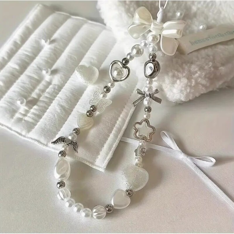 Original ins Internet Celebrity Baro-Style Faux Pearl Chain Bead Phone Lanyard Ccd Camera Strap Wrist Strap Chain