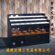 Industrial style hot pot restaurant skewers condiment table retro sauce cabinet barbecue shop restaurant self-service condiment table small food table