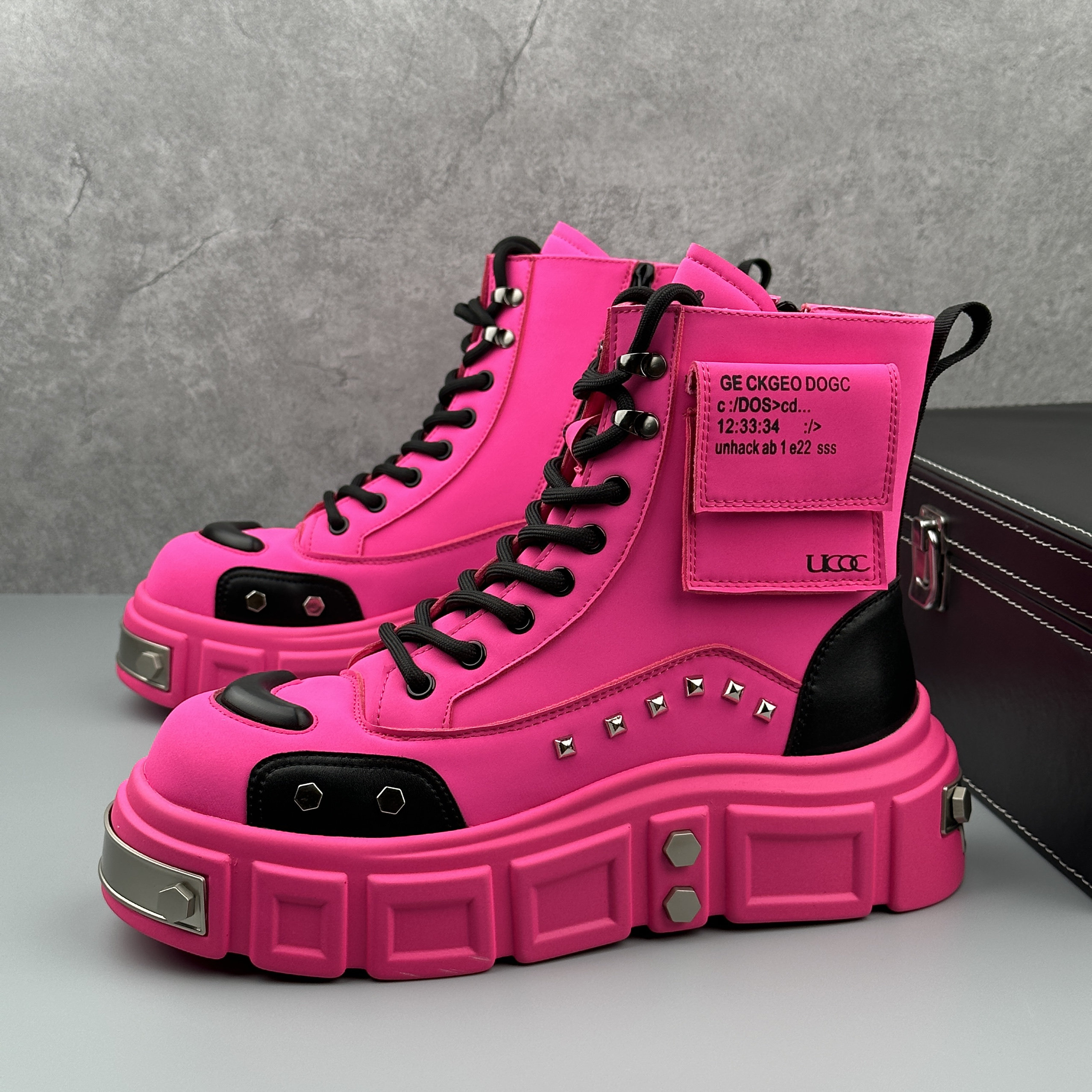 2025 Men's Platform Motorcycle Boots Rugged High-Top - Product image 8