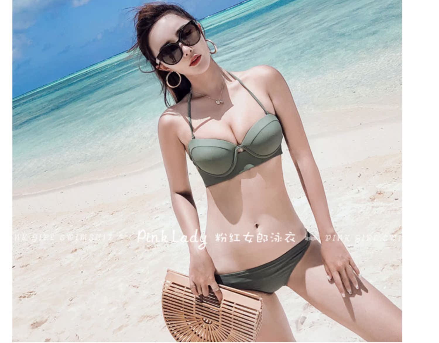 Pink Lady Châu Âu và Mỹ Bikini bikini gợi cảm ba điểm ngực nhỏ tụ tập chia tay bong bóng tắm nước nóng mùa xuân ao boi nu