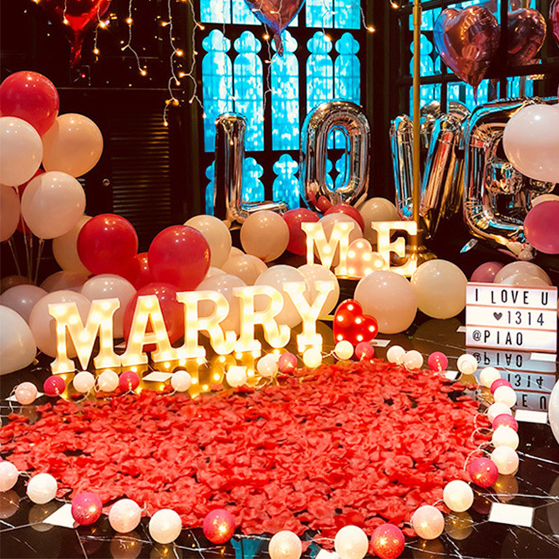 marryme proposes room in the wind birthday decoration scene layout confessed to the creative romantic letter led light