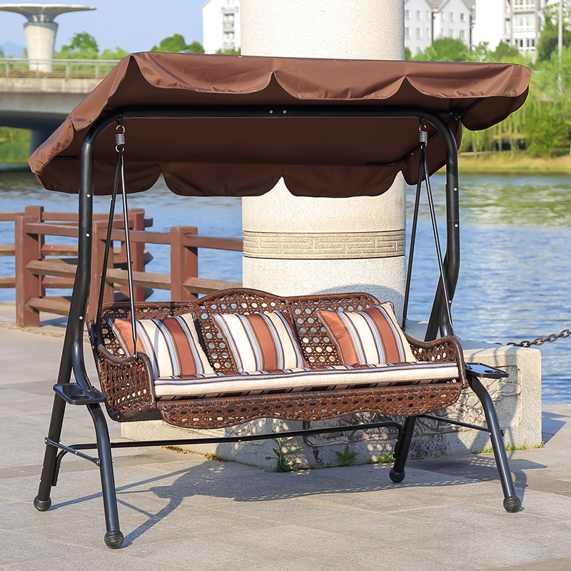 Outdoor Swing SWING CHAIR OUTDOOR HOME IRON ART ROCKING CHAIR PATIO TERRACE TERRACE BALCONY DOUBLE HANGING BASKET RATTAN CHAIR SLUG CHAIR SWING