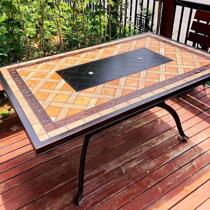 Outdoor BBQ Table Barbecue Barbecue Barbecue with carbon grilled household Outdoor dining table chair bench iron table round table