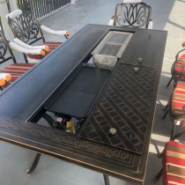 Outdoor tables and chairs BBQ electric carbon dual-use aluminum balcony outdoor courtyard terrace garden open-air dining table and chair