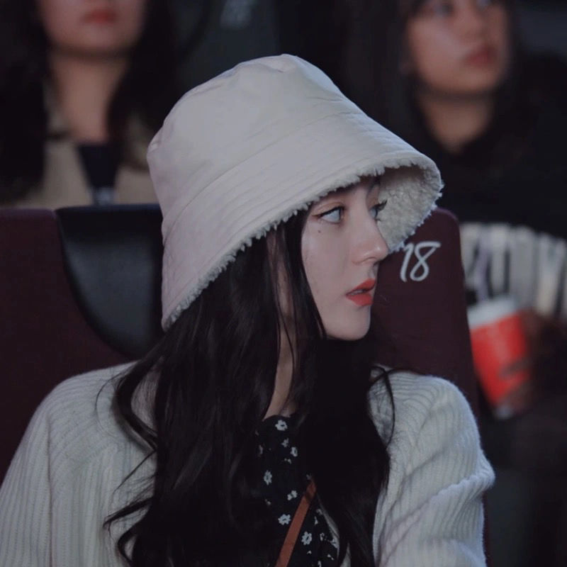 Cailin Kelin Japan Series Hot Bar Cashmere Basin Hat Autumn Winter Hat Lamb Fur Bifacial Fisherman Hat Woman
