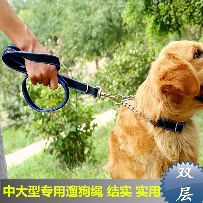 Golden Retriever Dog Leash Half P Chain Collar Medium and Large Dog Walking Rope Samoyed Dog Chain Husky Leash