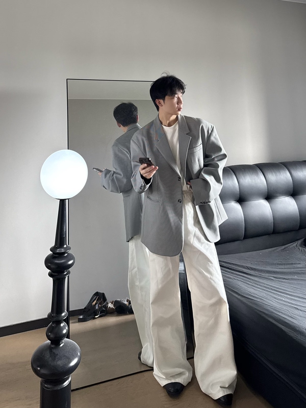 Alcf Original Korean-Style Houndstooth Retro Plaid Casual Suit Trendy Small Blazer Cool Oversized Jacket