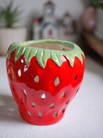 草莓心形双皮奶碗甜品带盖焗饭碗烤箱陶瓷盅布丁宝宝蒸蛋烘焙餐具