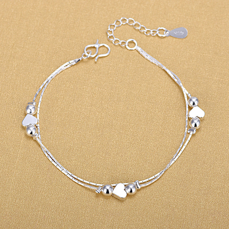 925 sterling bạc tinh tế hạt nhỏ, không khí bóng vòng đeo tay nữ Hàn Quốc phiên bản của thời trang hạt mờ năm cánh sao mùa hè đồ trang sức mới