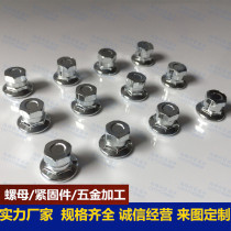 Irregular nut blind hole embedded hexagonal cover type fastener cold heading machine plated nickel non-labelled nut flange machined