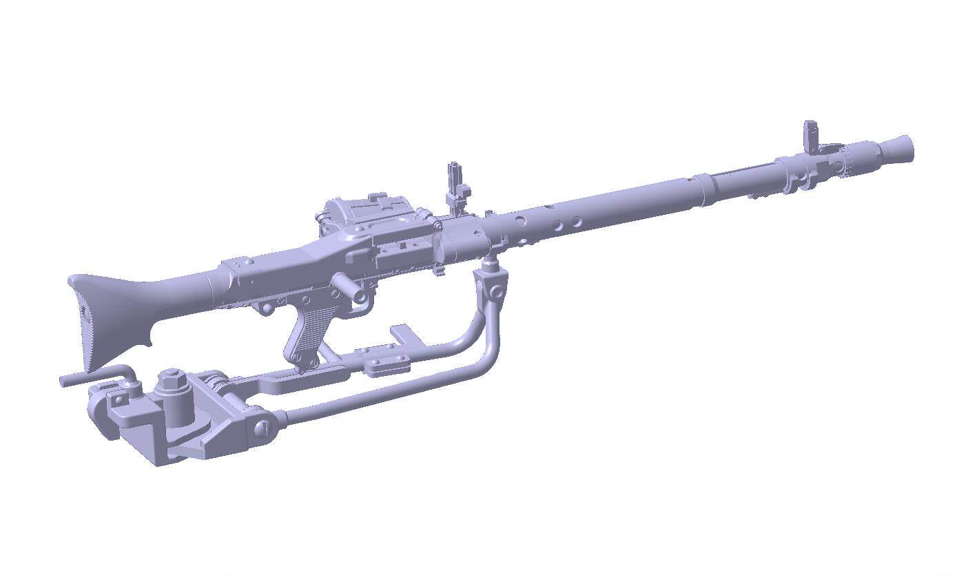 Fattening microshrink resin model German on-board machine gun suit plus 2 armoured type front machine gun tubes
