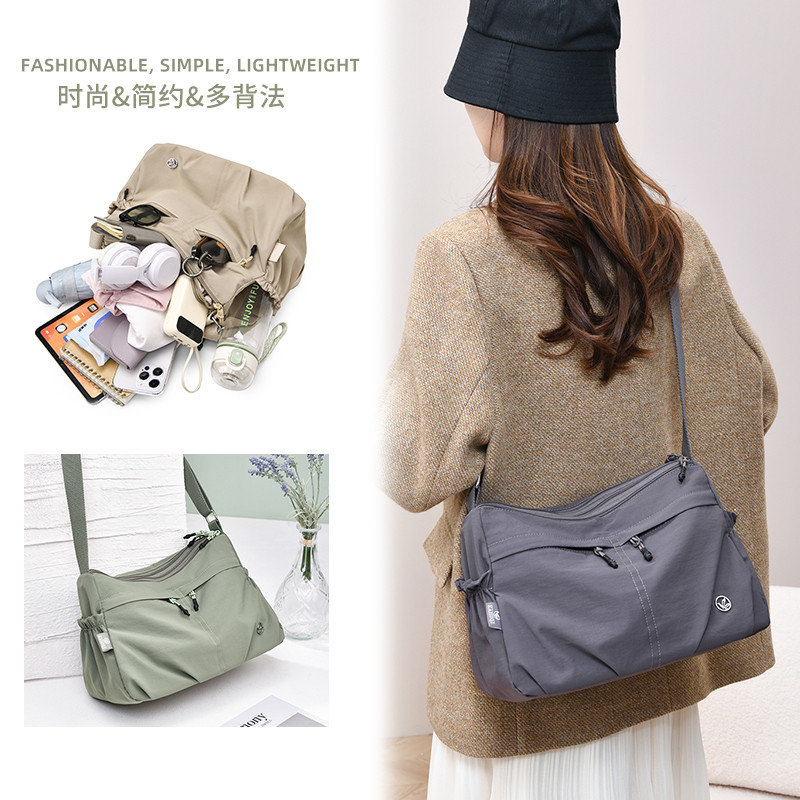 2026 New Spring/Summer Casual Minimalist Canvas Bag For Women, Lightweight Large Capacity Multi-Layer Crossbody Commuter Shoulder Bag - Thumbnail 5