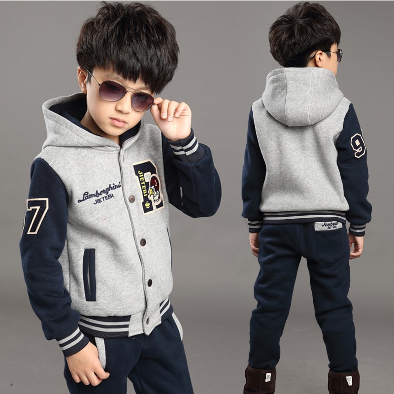 Children's Clothing Boy Autumn Clothing Suit 2020 Autumn Winter New CUHK Child Sports Gafu Thickened Boy Two Sets