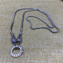 Bali Custom style 100 hitch chain universal chain 925 silver handcrafted silver chain sweater chain neck chain