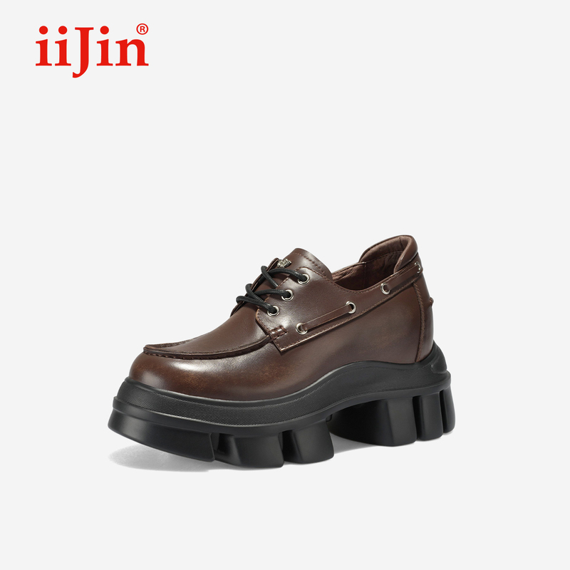 Iijin 25 New Model 8.5cm Ultra-Light Thick-Soled Retro Distressed Canvas Shoes for Women 958Ena