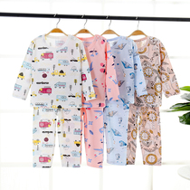 Childrens home clothes Thin Summer Boy Sleepwear Suit Breathable Korean Version Baby Pure Cotton Girl Long Sleeve Air Conditioning Shirt