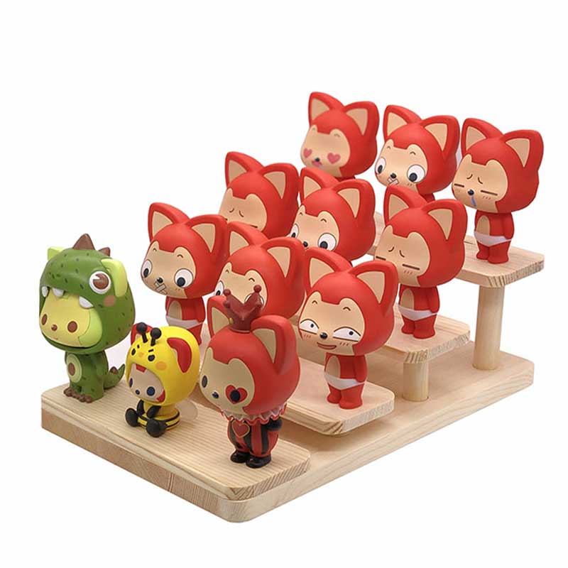 Log Ladder Booth Trapezoidal Model Exhibition Rack Chicken Paparazzi wood grain multi-layer upscale exhibition stand Bullet stand