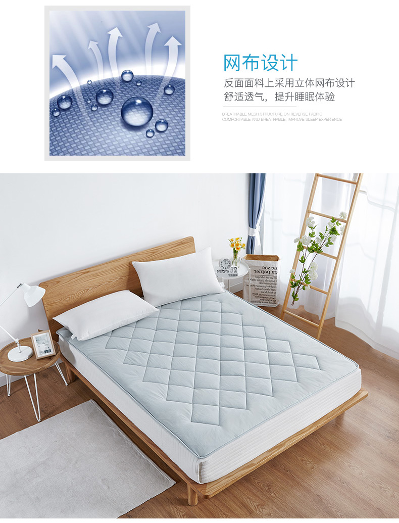 Boyang nhà vải lanh nệm có thể giặt đệm là đôi 1,8m giường có thể gập lại thoáng khí chống trượt giường nhíp - Nệm nệm 1m4