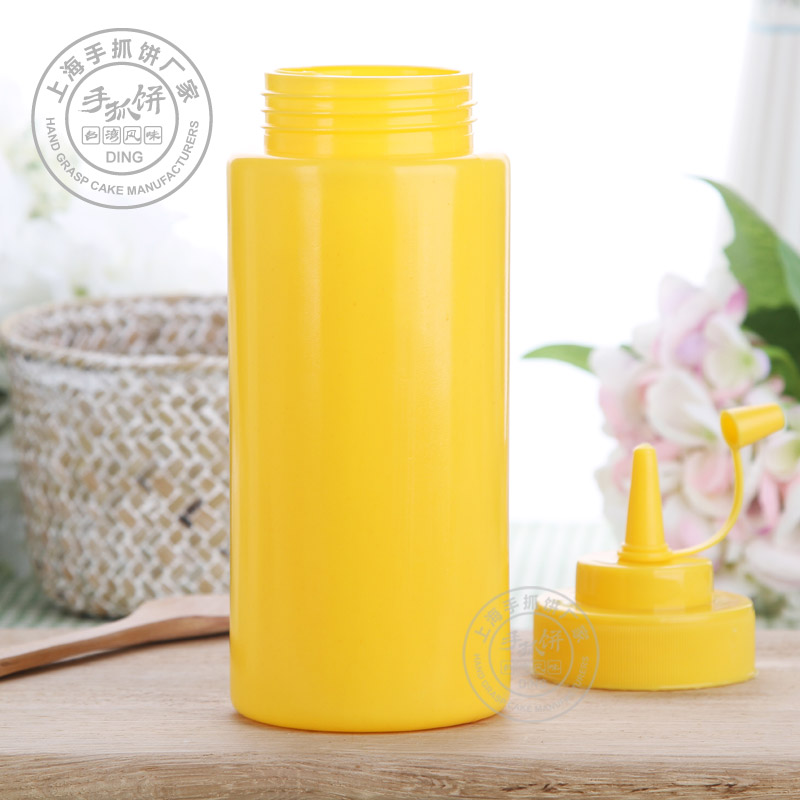 Hand-cooked cake medium-sized plastic bottle sauce bottle squeeze sauce bottle salad bottle seasoning bottle jam bottle capacity 400 grams