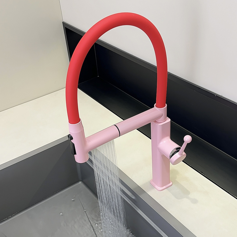 All-Copper Waterfall Magnetic Swivel Faucet for Home Kitchen, Rain Shower Sink Faucet with Hot and Cold Pull-Out Feature