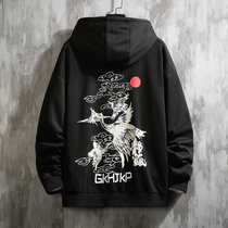 Spring and Autumn Sweater mens hooded hooded plus fat plus size leisure sports clothes fat loose long sleeve jacket