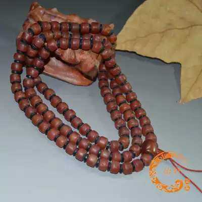 Natural Old Agate South Red Grade Western Zhou Red Agate Necklace Hand 108 beads Rosary Collection Red Agate