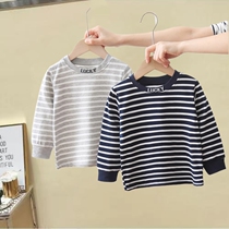 Childrens brand discount clearing shop childrens clothing 2023 spring t - shirt boy striped clothes tops