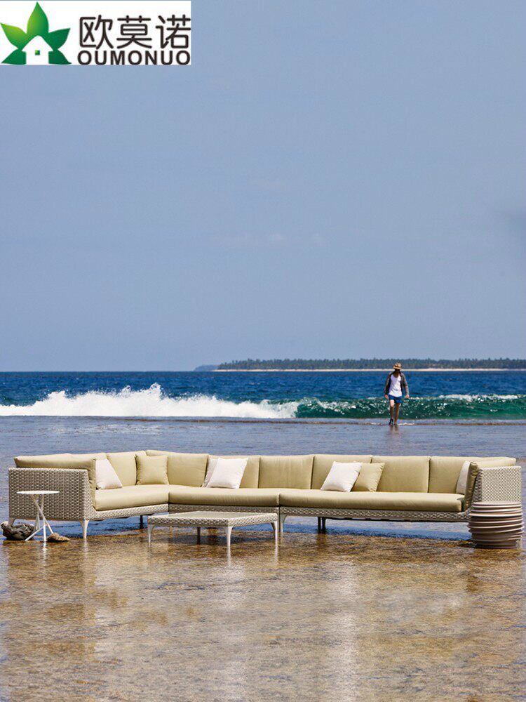 Outdoor sofa villa garden leisure vine sofa tea combined Guisu garden patio balcony living room vine table and chair