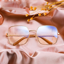 Korean fashion high-definition square frame presbyopia glasses men and women Young chain radiation-proof anti-fatigue resin sheet