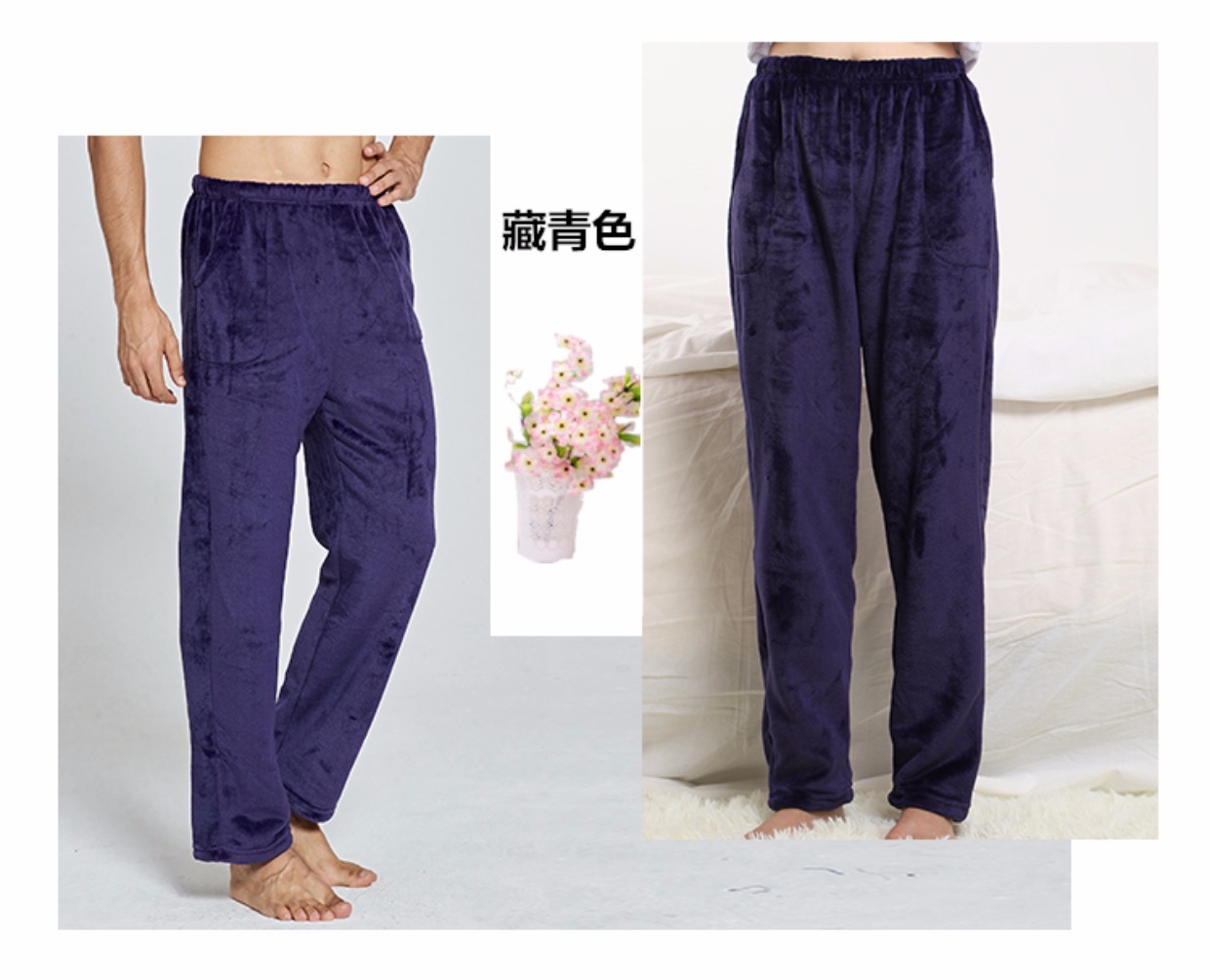 Mùa đông flannel đàn ông và phụ nữ ngủ quần dày ấm để thư giãn kích thước lớn san hô lông cừu nhà quần giản dị quần sooc nam