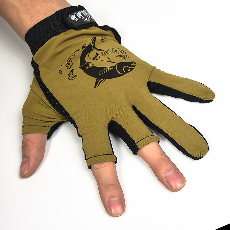 Fishing gloves Outdoor mountaineering camping travel dew wear-resistant three-finger non-slip sunscreen breathable quick-drying fishing gloves