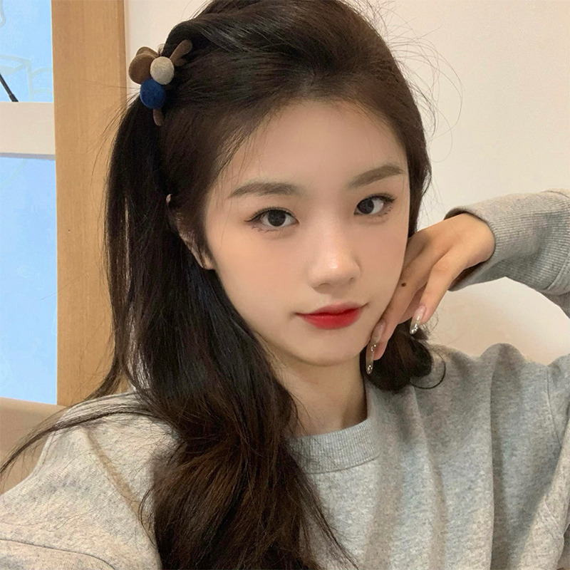 Velvet hair hair jacket female autumn and winter hair browse sea shark clip cute small grab clamp clamp