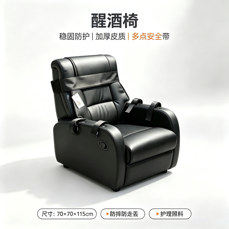 Guanglong Security Anti-Drunken Driving Multifunctional Sobering Chair, Reclining Sobering Device, Anti-Collision Soft Sofa Chair, Bar Chair