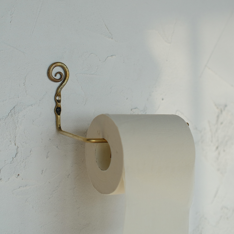 Dongji Handcrafted Brass Roll Paper Holder Hotel Bathroom Hand Towel Rack Kitchen Hanging Rod Vintage Tissue Holder