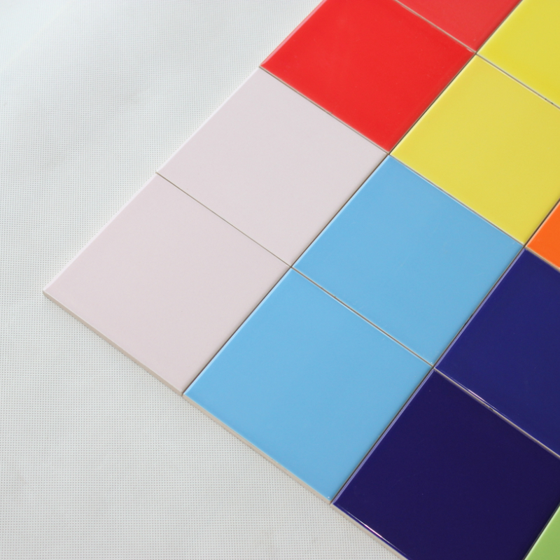 Orange Small Square Brick Bathroom Porcelain Sheet 100x100 Pure Color Wall Brick Color Brick Kindergarten Tile Kitchen dressing room
