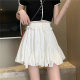 Pure Lust Skirt Female Summer Princess Elastic Waist Pleated Puff Skirt Black High Waist A-Line Skirt White Short Skirt